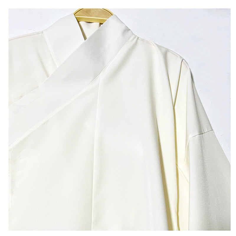 Chinese Style Solid Color Pipa Sleeve Cross-collar Top + Embroidered Suspenders - Clearance Special-05