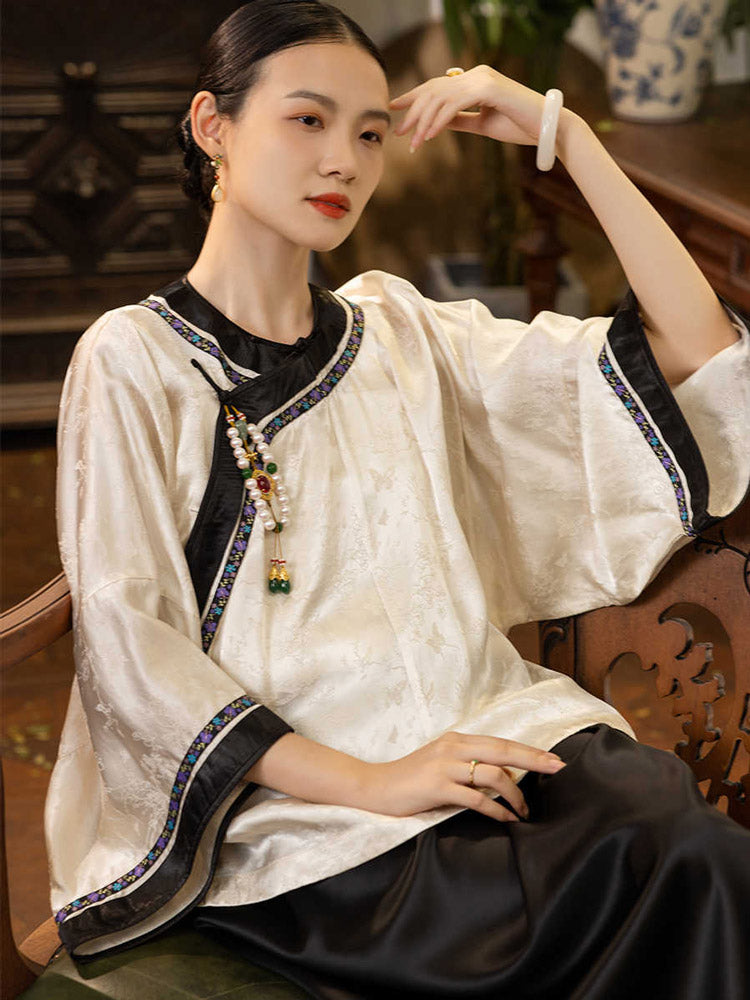 modern chinese dress shirt Hanfu Modern Linen Casual T-Shirt Chinese Style Loose Top Men