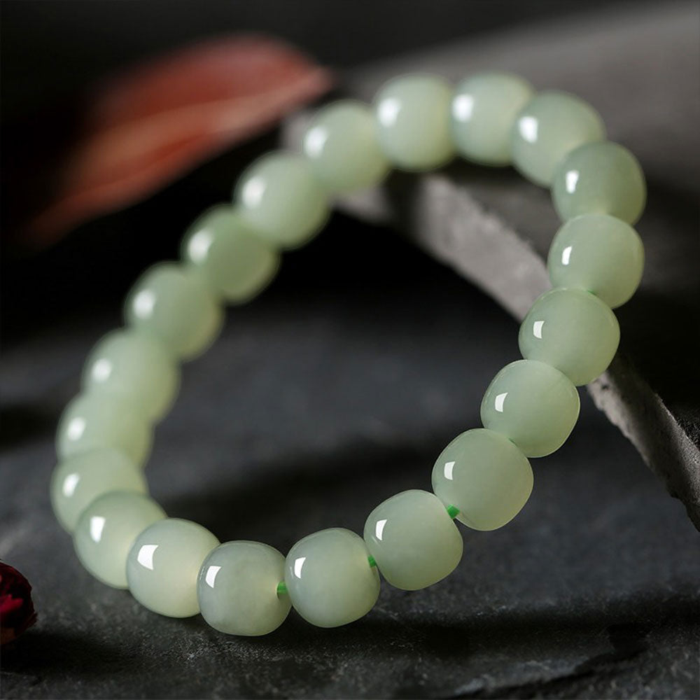 Natural Hetian Qing Jade Bracelet - Lake-Water Green Tone-06
