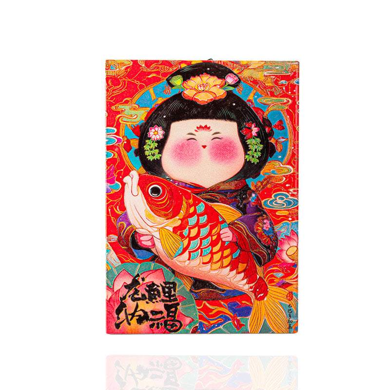 Dragon Koi Blessing Porcelain Table Art – Auspicious Home & Office Display-01