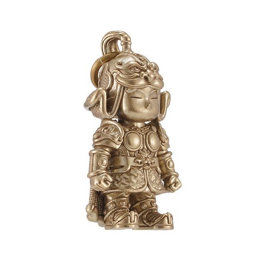 Chinese Tang Dynasty Golden Armor Guarding the Nation Pure Copper Handcrafted Ornament