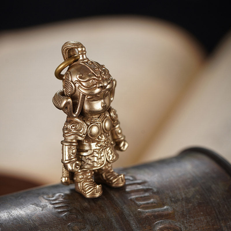 Chinese Tang Dynasty Golden Armor Guarding the Nation Pure Copper Handcrafted Ornament-03