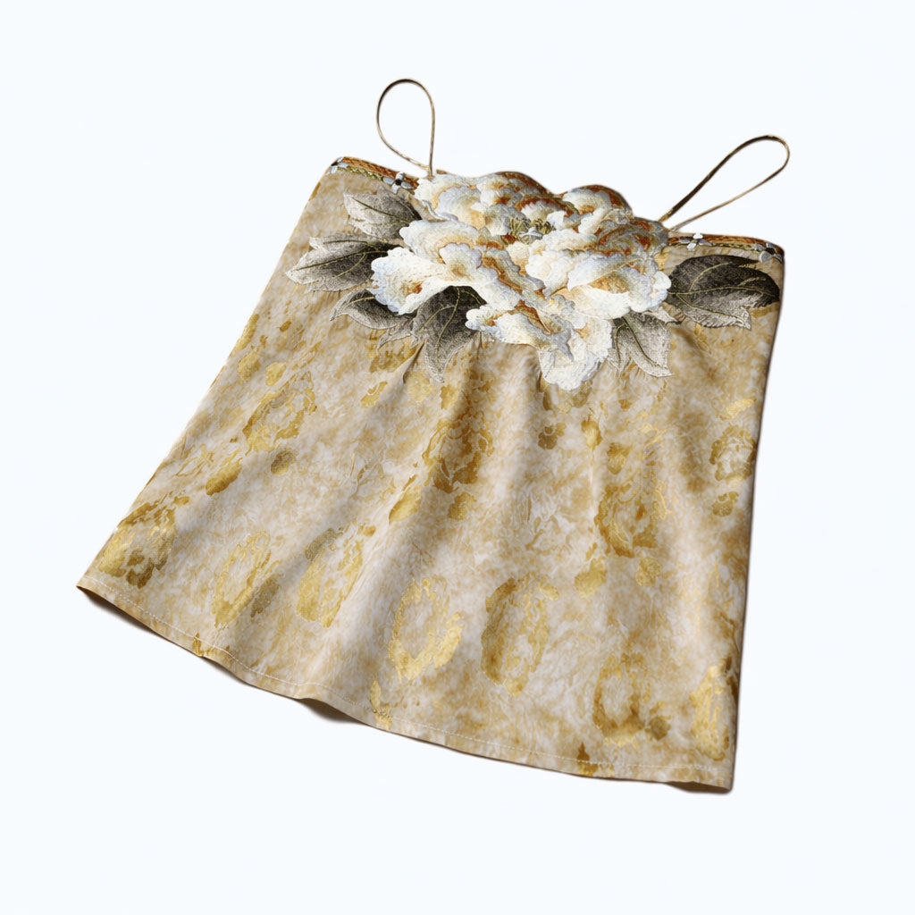 Chinese Style Delicate Peony Embroidered Camisole-05