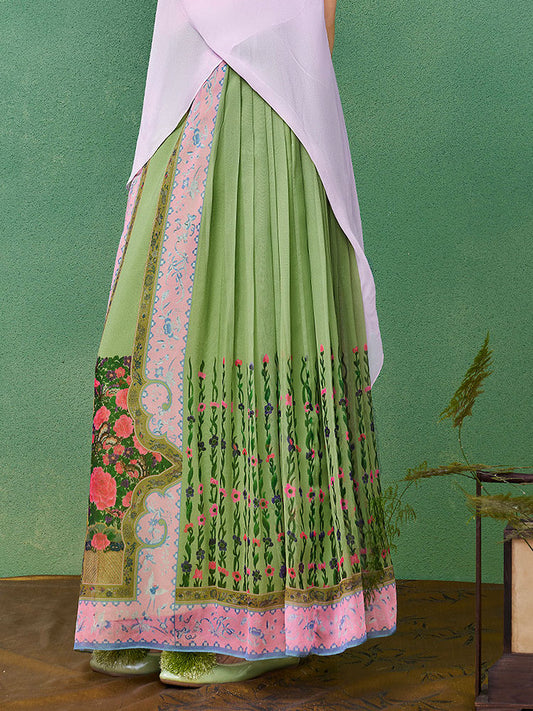 Bohemian Chinese Silk Mamianqun Horse-Face Skirt – Floral Print Wrap Skirt Women-02