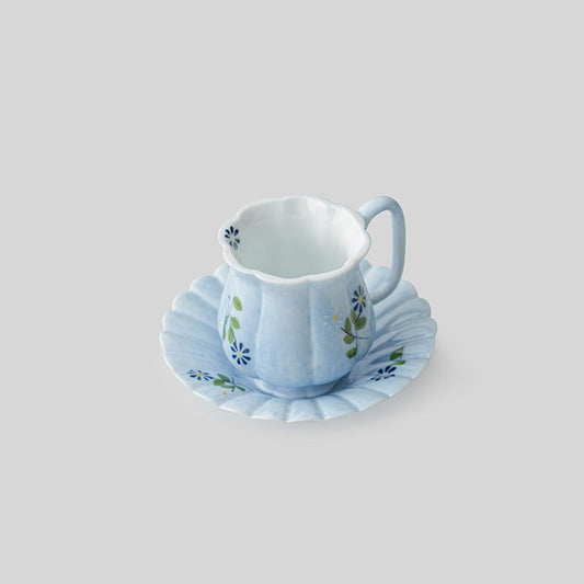 Sky-Blue Daisy Hand-Painted Porcelain Tea Cup-02