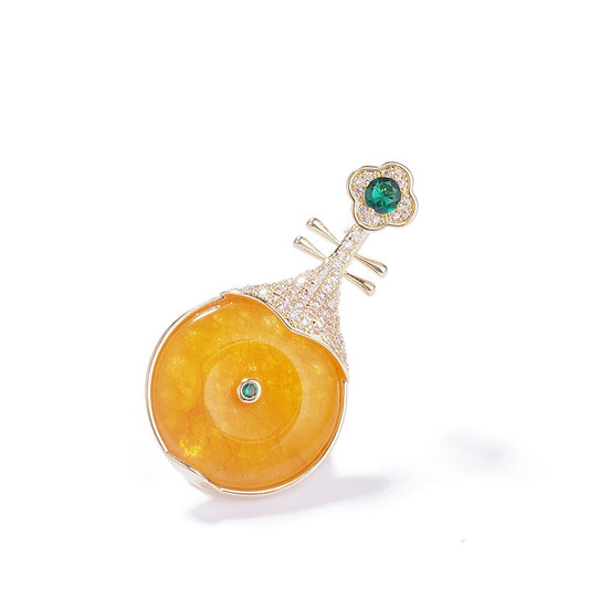 Chinese Classical Pipa Brooch with Cubic Zirconia Best Jewelry Gift-02