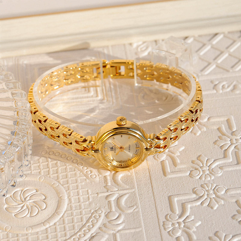 Delicate Old Retro Gold Manual Mechanical Watch for Women-03
