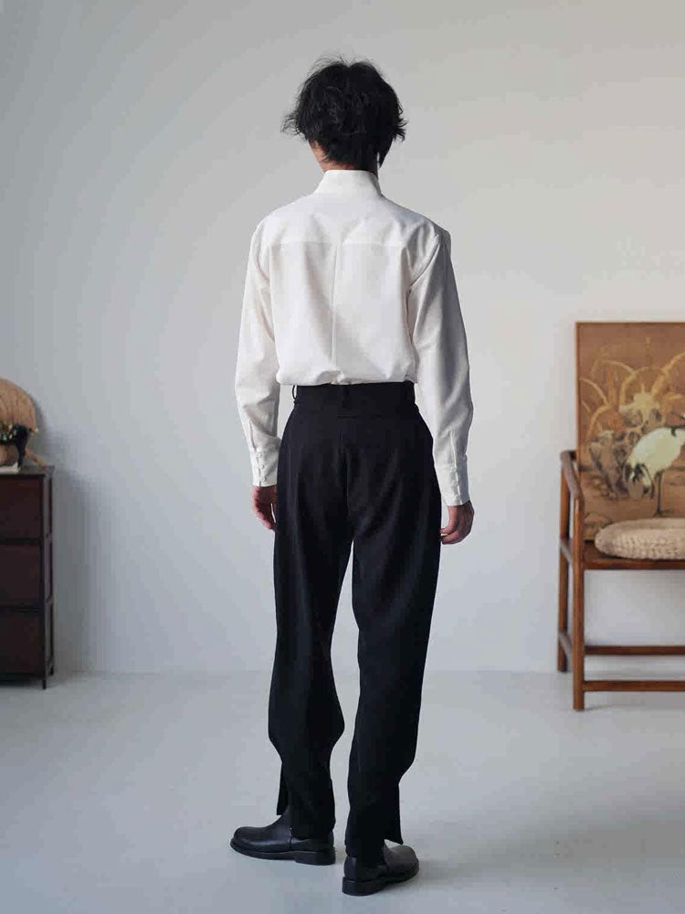 Men’s Modern Chinese Cross-Collar Shirt (Hanfu Inner Layer)-05