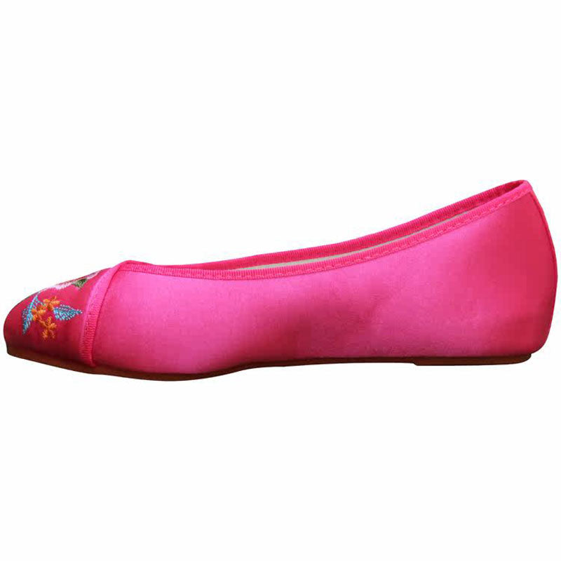 Peony-Embroidered Rose Red Flats-03