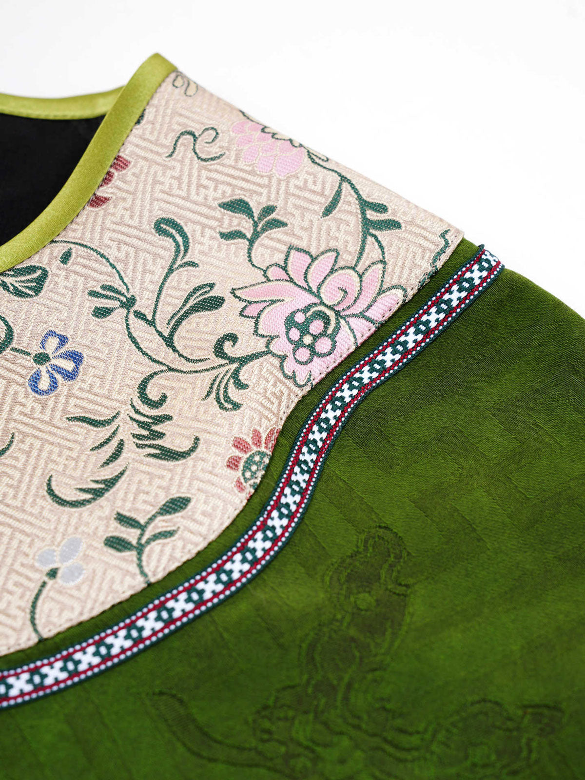 Antique Moss Green Mulberry Silk Chinese-Inspired Top-03