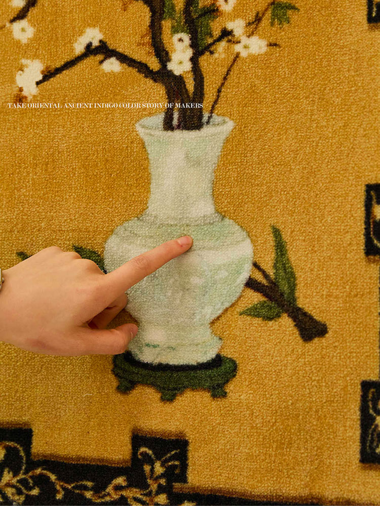 Whispering Plums: Traditional Chinese Vase Tapestry Art-08