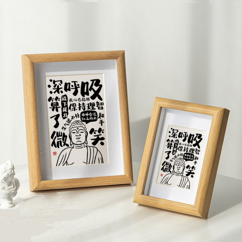Take a Deep Breath, Smile, Don't Get Angry, Control Your Emotions - Life Quotes Desk Decoration Ornament Painting Zen Art-03