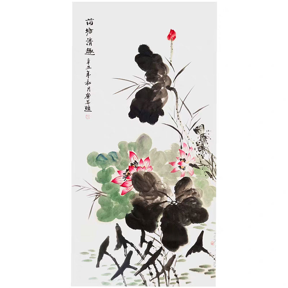 Summer Lotus (Xia He) - Original Guohua on Xuan Paper-Artwork 03