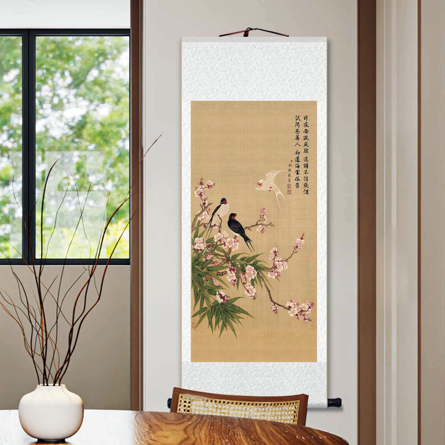 Song Dynasty Floral Scroll Wall Art – Begonia
