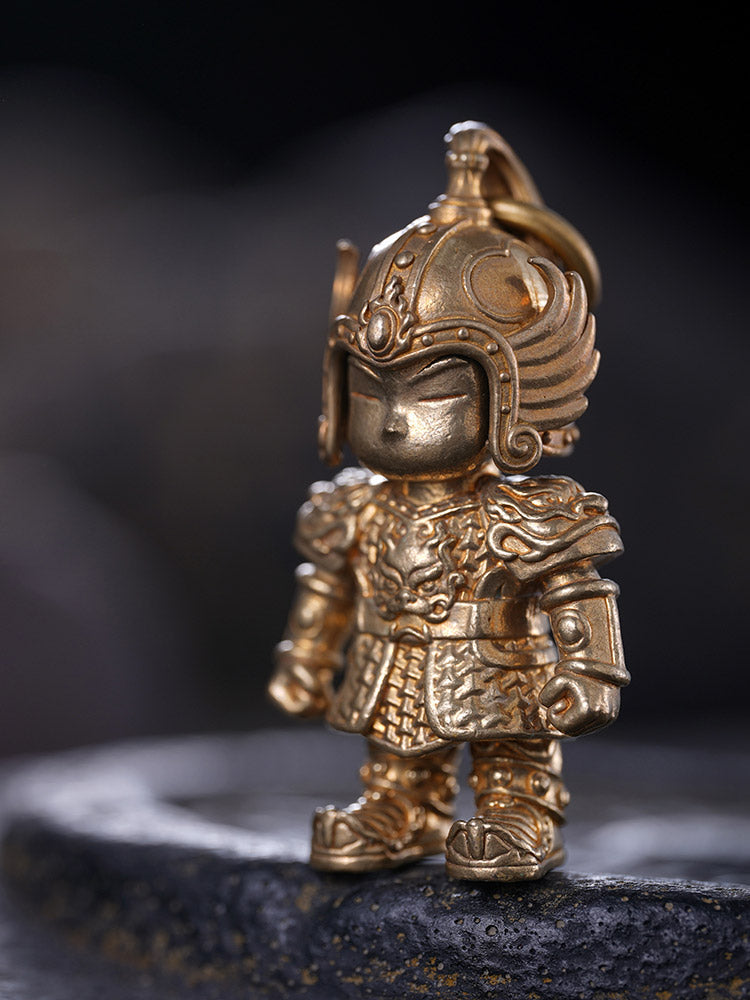 Ancient Chinese Armor Warrior Pure Brass Desktop Ornament - Creative Gift for Boys-03