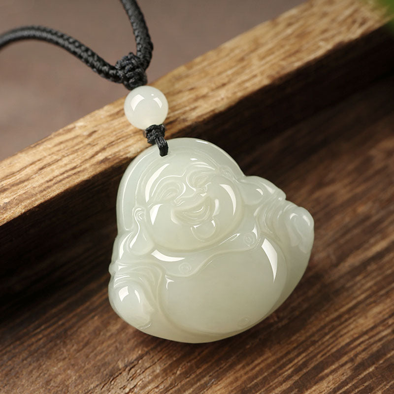 Natural Hetian Jade Maitreya Buddha Gemstone Pendant for Women-05