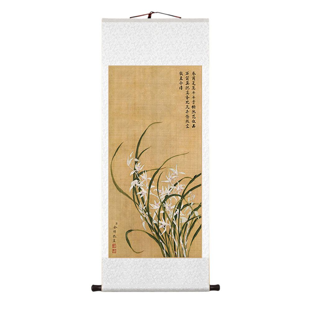 Song Dynasty Floral Scroll Wall Art – Orchid