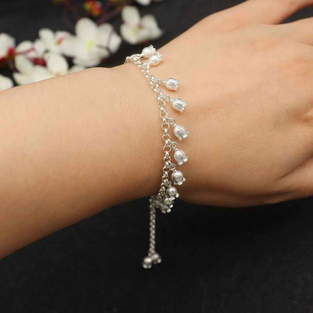 Lily of the Valley Twisted Vine Bracelet in 999 Fine Silver-04