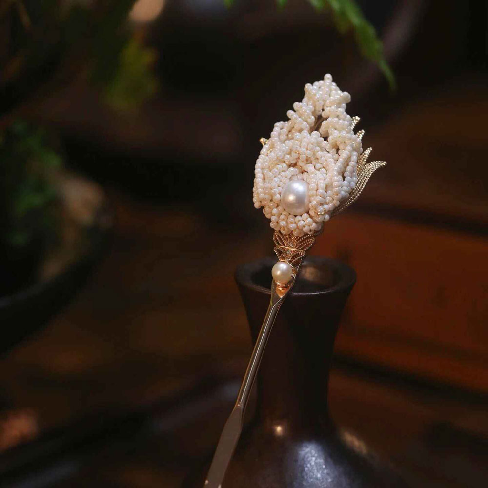Chinese Phoenix Tail Pearl Hairpin & Hair Clip-10
