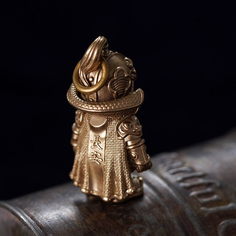 Chinese Tang Dynasty Golden Armor Guarding the Nation Pure Copper Handcrafted Ornament-02