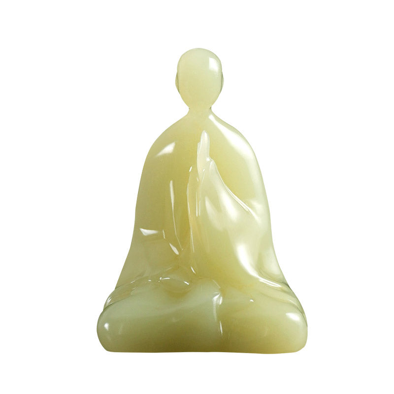 Natural Cyan Jade Formless Buddha Statue – Zen Miniature Art Piece-09