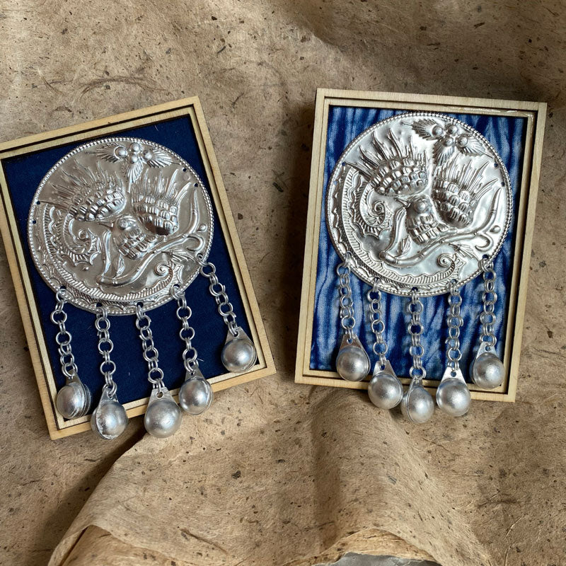 Guizhou Miao-Inspired Tie-Dye Alloy Fridge Magnet | Butterfly & Bell Motifs