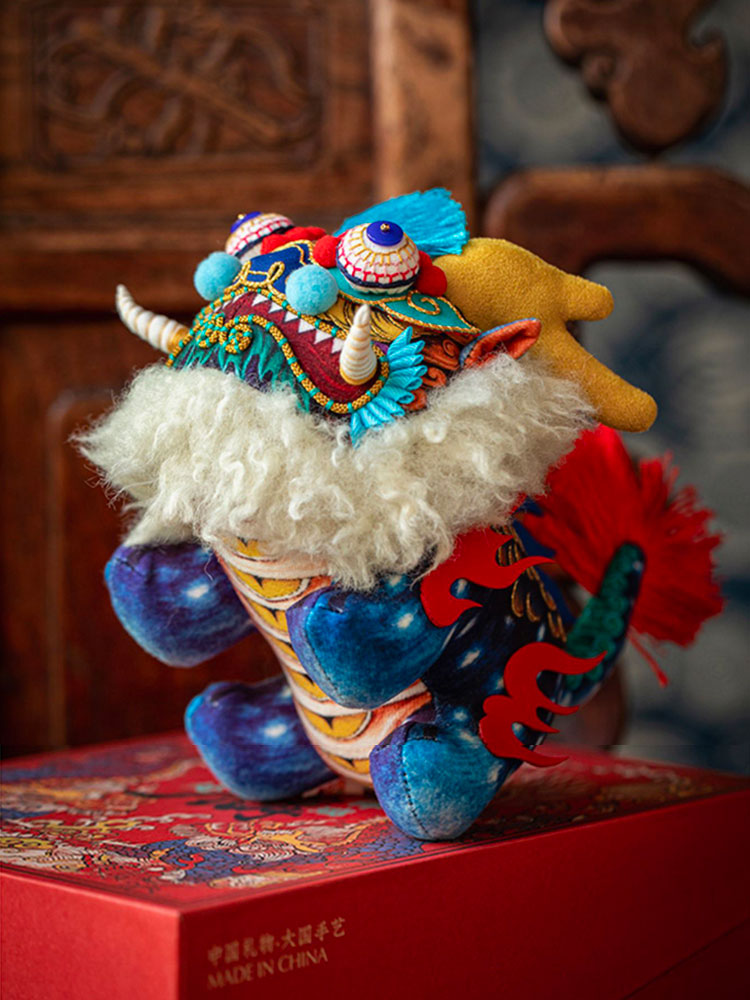 Handmade DIY Auspicious Beast Kirin Embroidery Material Kit - 3D Fabric Kirin Ornament Birthday Gift-05