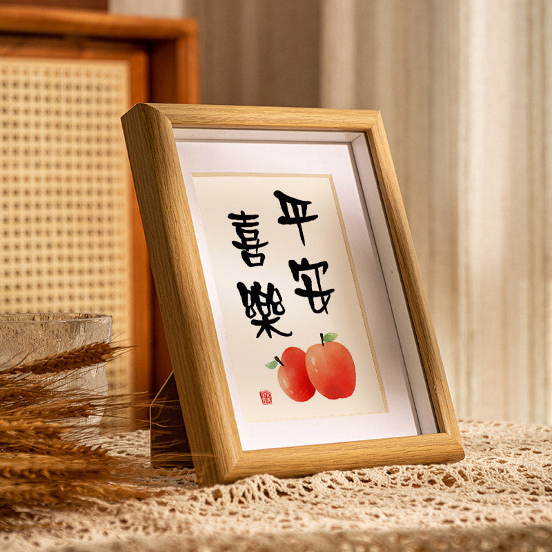 「Ping An Xi Le」- Peace and Joy Table Ornament Decorative Painting