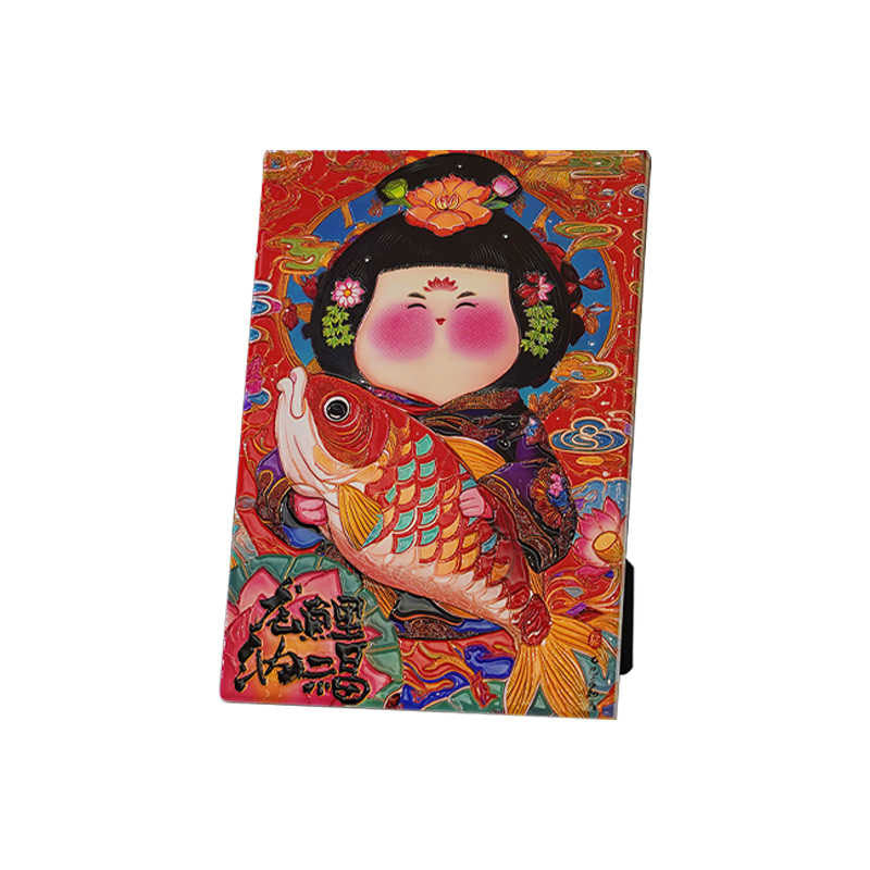 Dragon Koi Blessing Porcelain Table Art – Auspicious Home & Office Display-04