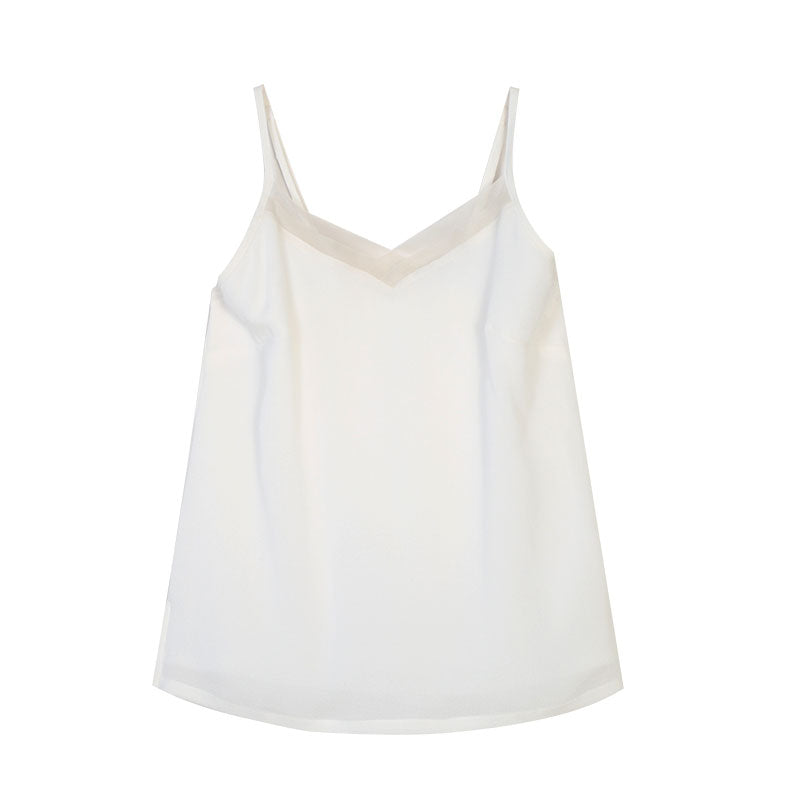 Pearl White Mulberry Silk Camisole Hanfu Undershirt-05