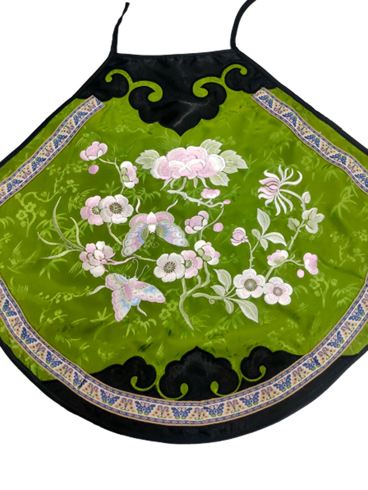 Vintage Chinese Silk Camisole with Floral and Butterfly Embroidery Hanfu Undershirt-03
