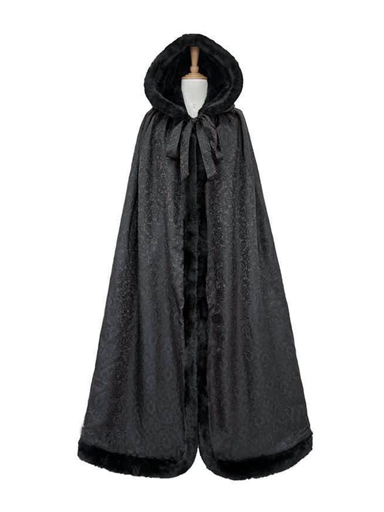 Classic Chinese Cloud & Floral Jacquard Long Cloak Cape