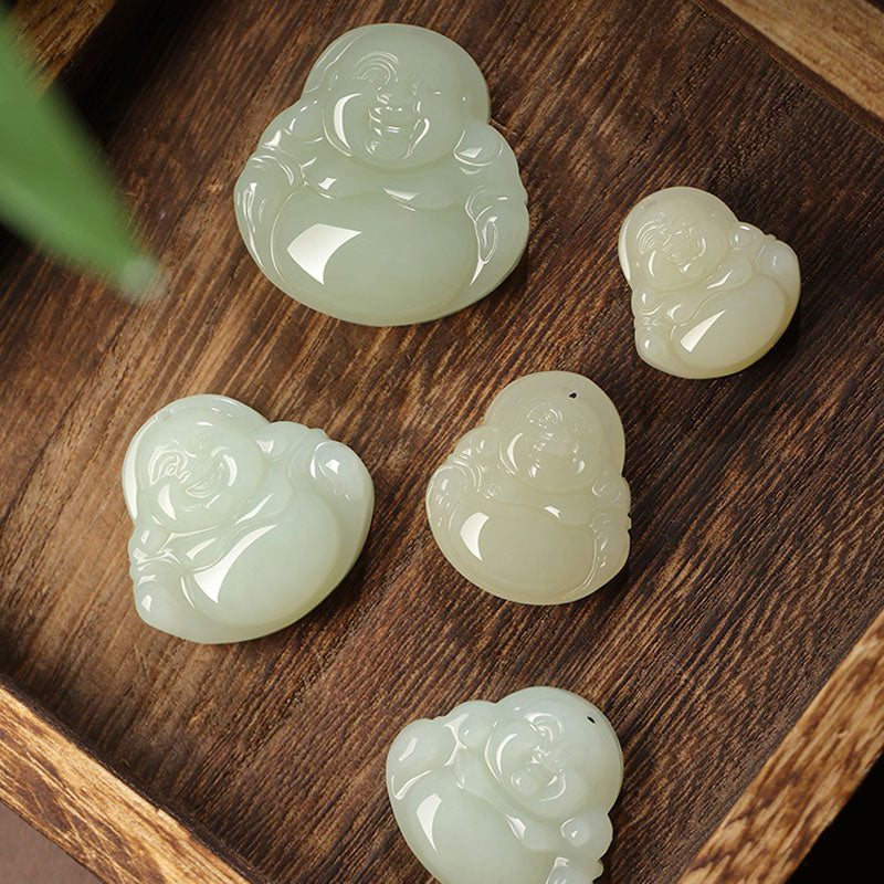Natural Hetian Jade Maitreya Buddha Gemstone Pendant for Women-03