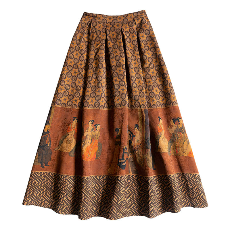 Vintage style clearance silk midi skirt