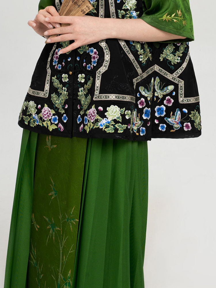 Neo-Chinese Jacquard Vest (Majia) – Handmade Su Embroidery with Peony & Butterfly-06