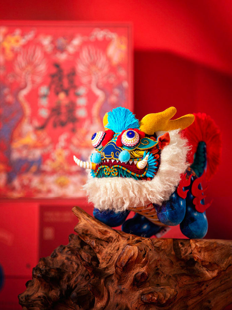 Handmade DIY Auspicious Beast Kirin Embroidery Material Kit - 3D Fabric Kirin Ornament Birthday Gift-06