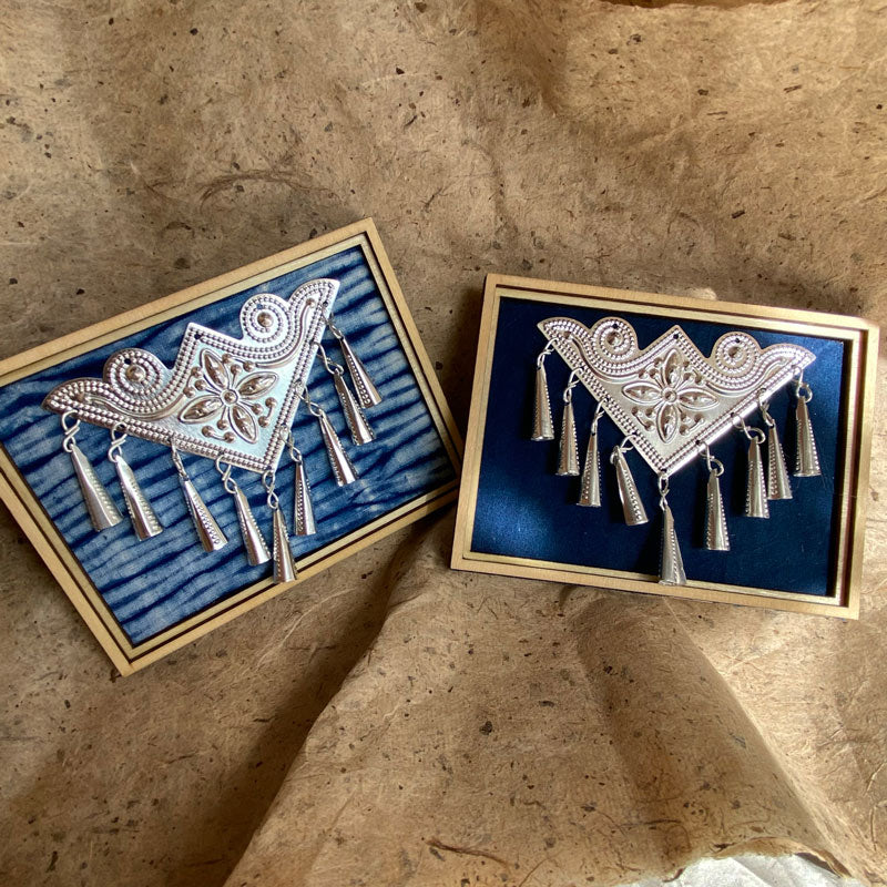 Guizhou Miao-Inspired Tie-Dye Alloy Fridge Magnet | Butterfly & Bell Motifs