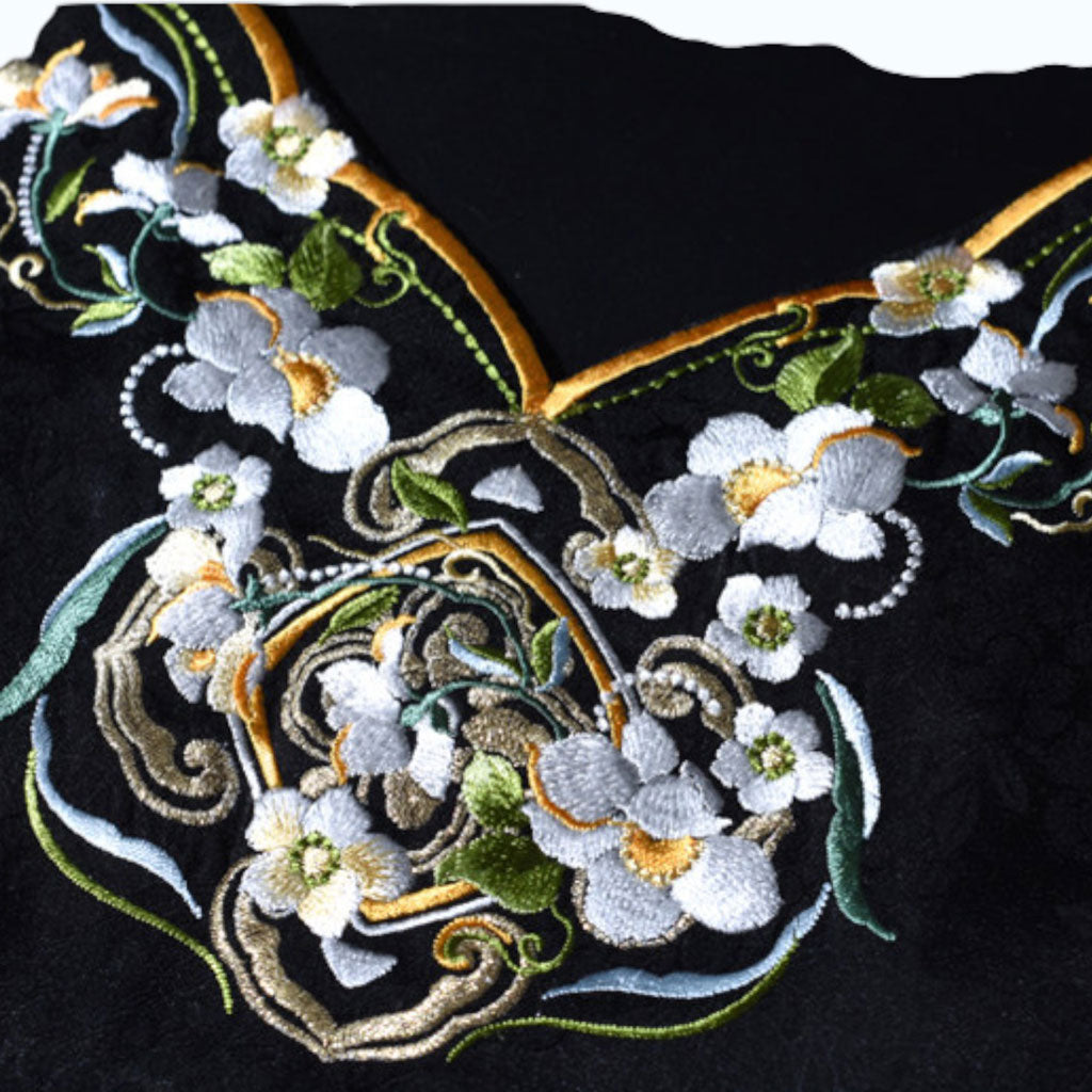 Chinese Style Jasmine Embroidered Hanfu Inner-Layer Camisole - Jacquard Satin-08