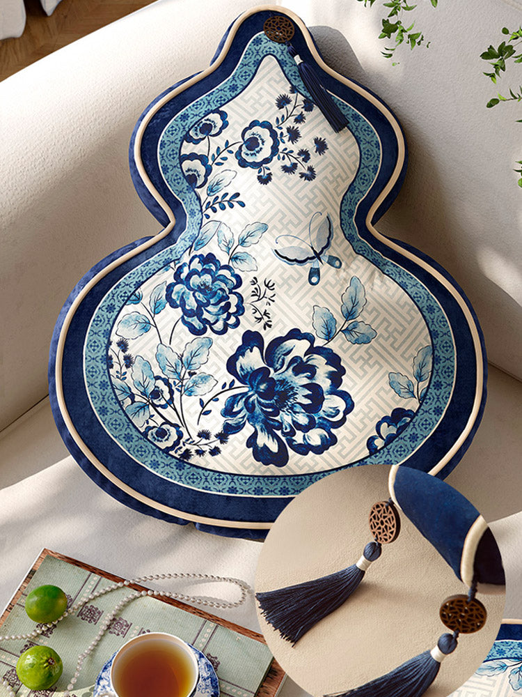 Chinese Classic Luxury Blue and White Cushion Series Double-Sided Printed Gourd/Round/Square Cushion Pillows Home Decor-04