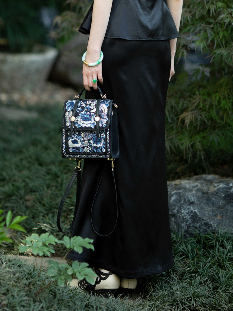 Chinese-Inspired Vintage Embroidery Silk Satin Fitted Mermaid Skirt-05