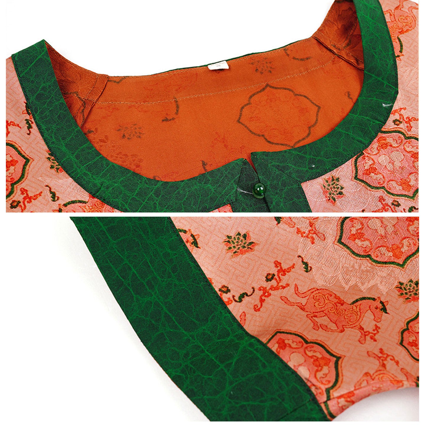 Chinese Jacquard Mulberry Silk Short Sleeve Top-05
