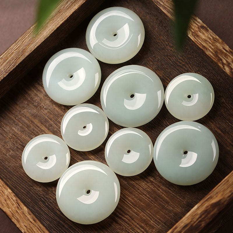 Natural Hetian Qingshui Jade Ping An Kou Jade Pendant Necklace Couple Gift-07