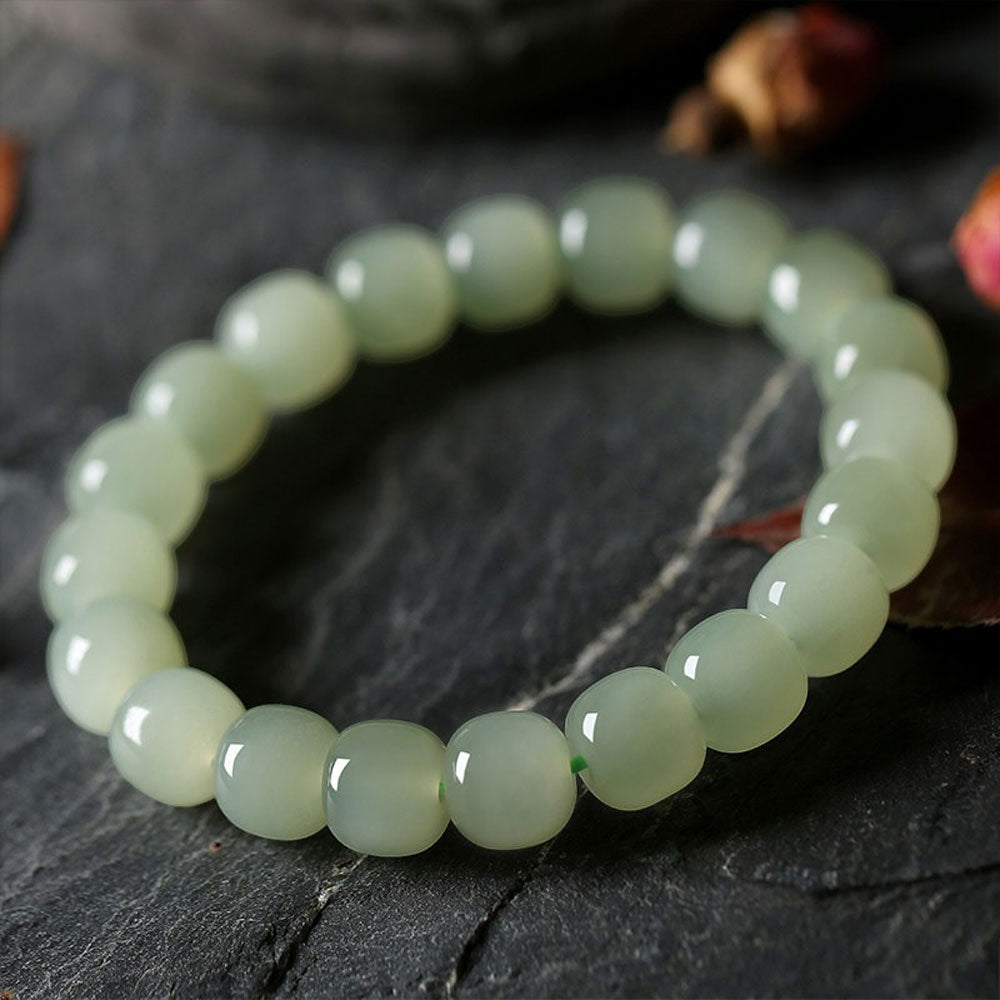 Natural Hetian Qing Jade Bracelet - Lake-Water Green Tone-04