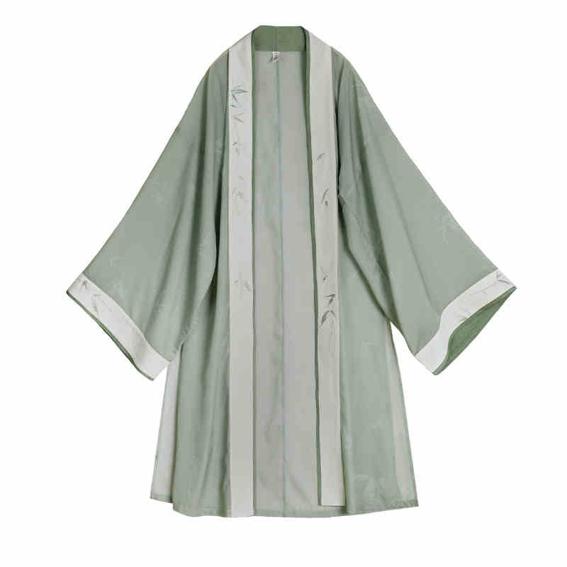 Veiled in Mist and Rain - Song Dynasty-Inspired Fresh Green Modern Hanfu Outfit-08