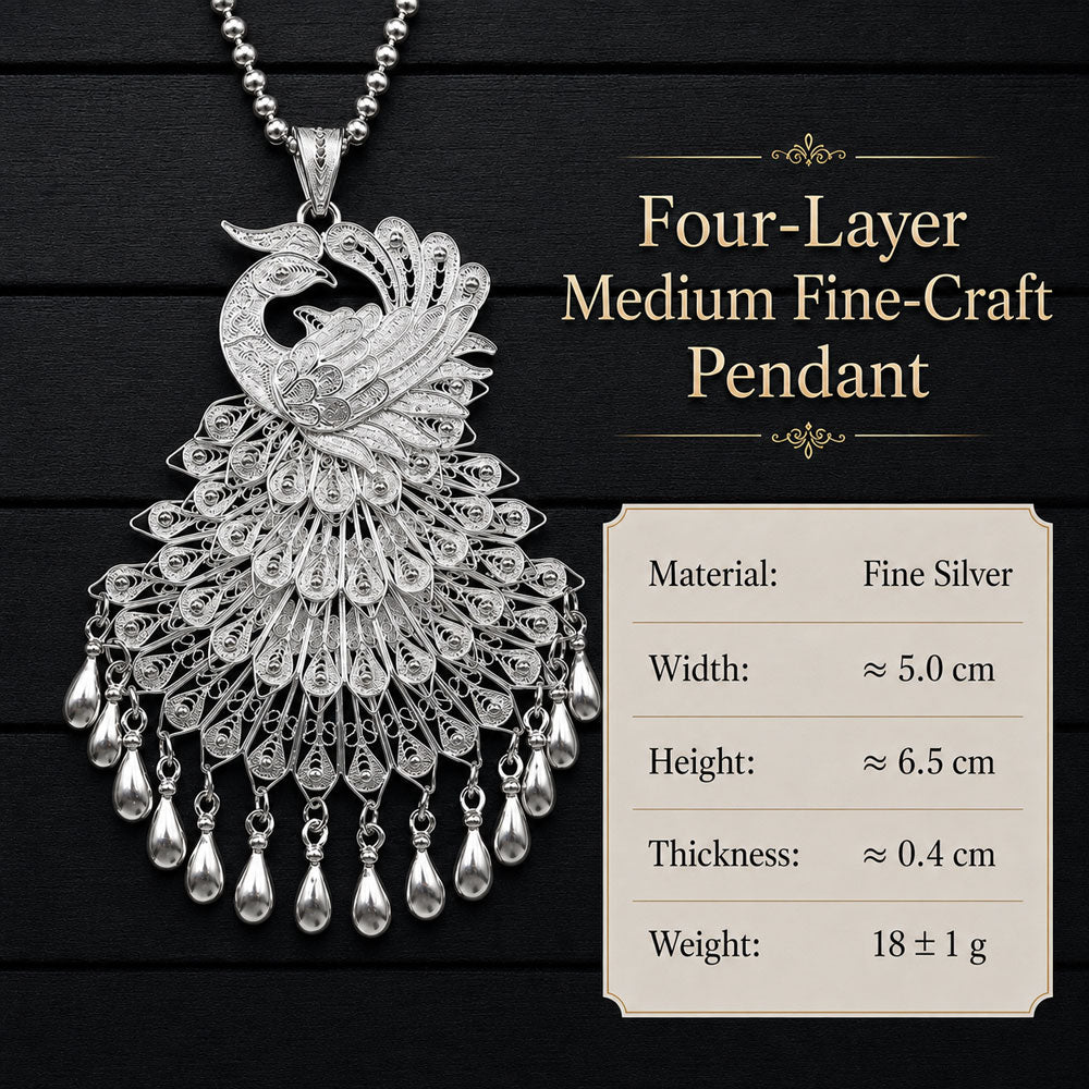 Chinese Heritage Phoenix Filigree Statement Pendant in 999 Fine Silver-05