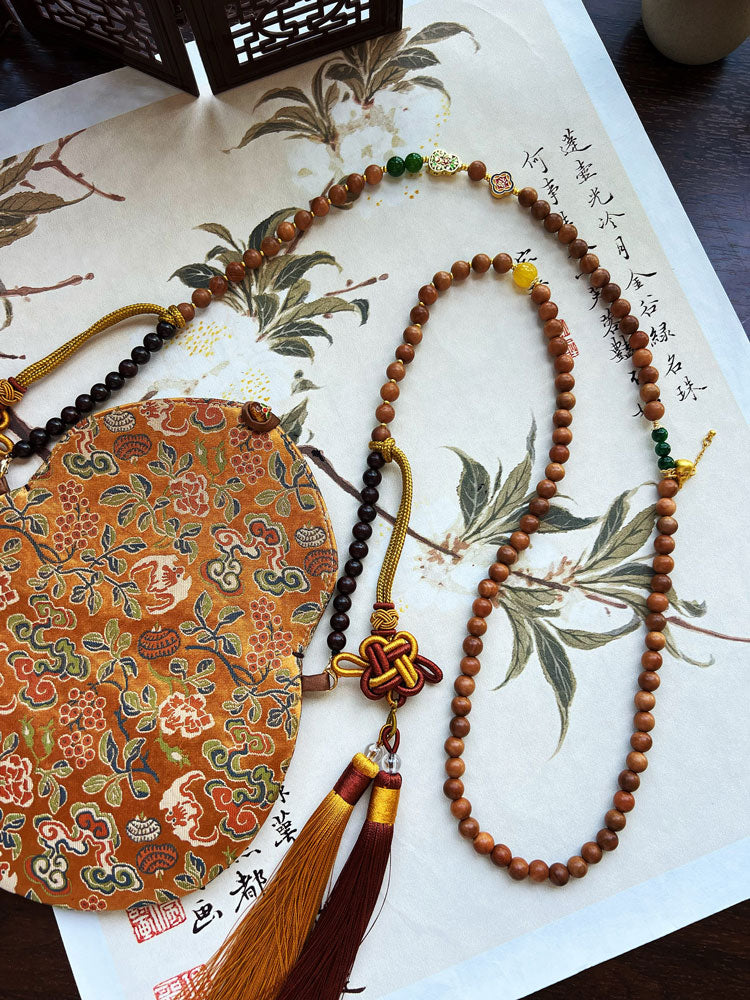 Chinese Traditional Auspicious-Patterned Jacquard Polyester Mobile Phone Pouch & Coin Purse-03