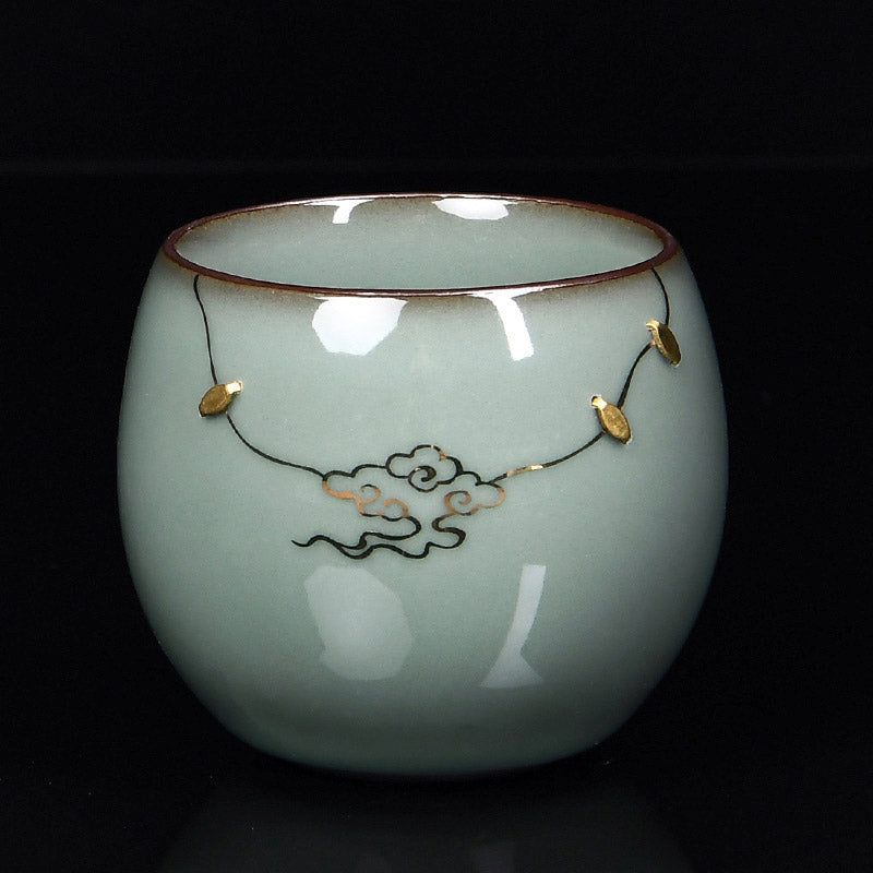 Retro Southern Song Dynasty Palace Style Hand-Painted Gilded Ceramic Tea Cup-10