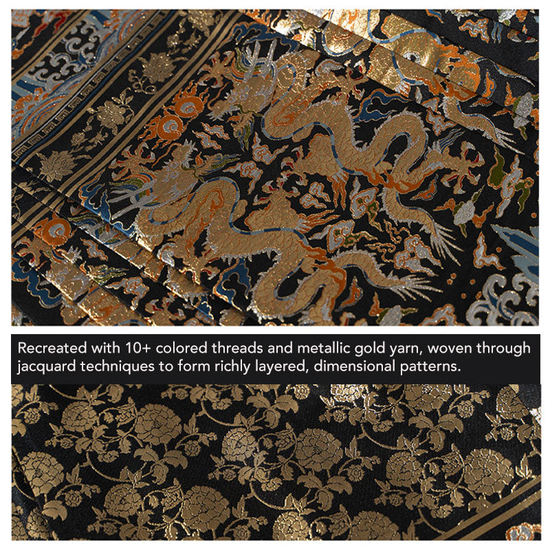 Dragon in Motion - Ming-Inspired Zhuanghua Brocade Mamian Skirt-03