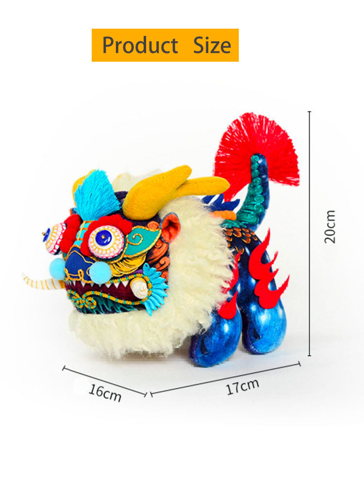 Handmade DIY Auspicious Beast Kirin Embroidery Material Kit - 3D Fabric Kirin Ornament Birthday Gift-08