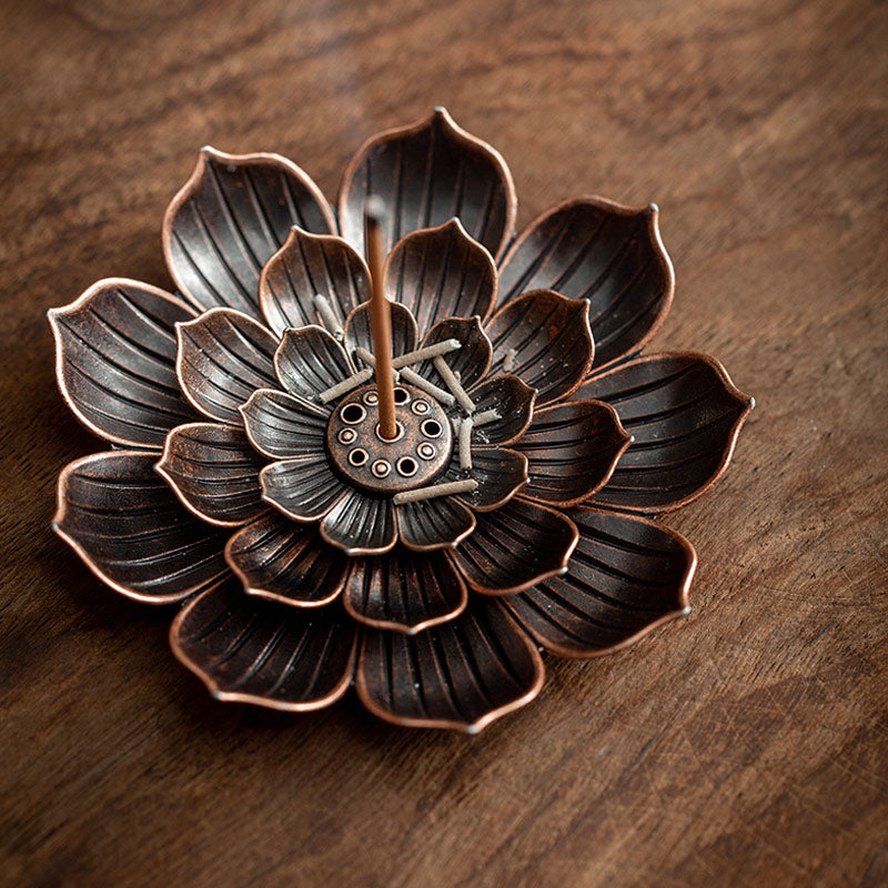 Lotus Blossom Incense Holder – Detachable Multi-Hole Design for Zen Rituals-08